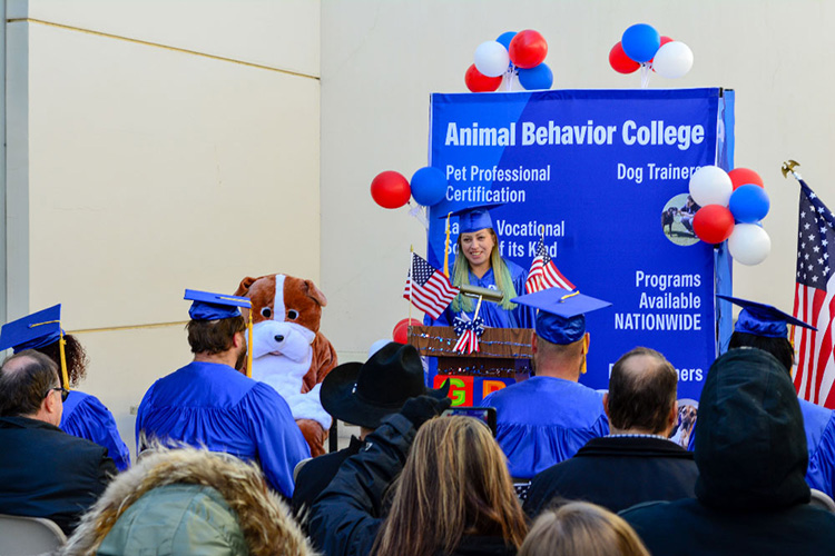 Graduation ceremony for students in ABC’s dog training academy in Southern California