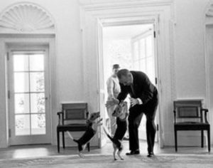 President Lyndon Johnson Him and Her Beagles