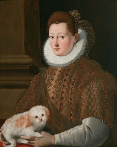 "Woman with a Lapdog" by Girolamo Macchietti ca. 1575